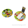 Unidad flash USB de tarjeta redonda personalizada